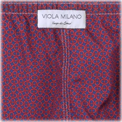 Viola Milano - Maillon Printed Swimtrunks - Navy and Wine - Handmade in Italy - Luxury Exclusive Collection - Avvenice