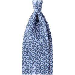 Viola Milano - Maillon Selftipped Italian Silk Tie - Navy/White - Handmade in Italy - Luxury Exclusive Collection - Avvenice