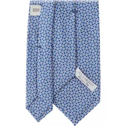 Viola Milano - Maillon Selftipped Italian Silk Tie - Navy/White - Handmade in Italy - Luxury Exclusive Collection - Avvenice