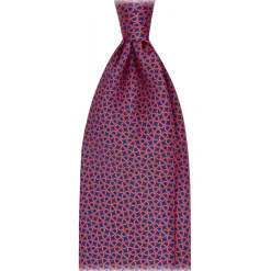 Viola Milano - Maillon Selftipped Italian Silk Tie - Navy/Wine - Handmade in Italy - Luxury Exclusive Collection - Avvenice