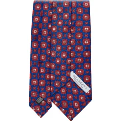 Viola Milano - Medallion Floral Selftipped Silk Tie - Blue - Handmade in Italy - Luxury Exclusive Collection - Avvenice
