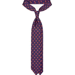 Viola Milano - Medallion Floral Selftipped Silk Tie - Blue - Handmade in Italy - Luxury Exclusive Collection - Avvenice