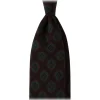 Viola Milano - Medallion Floral Selftipped Silk Tie - Eggplant - Handmade in Italy - Luxury Exclusive Collection - Avvenice