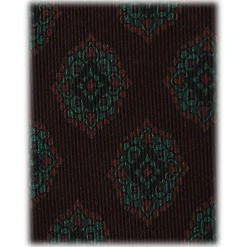 Viola Milano - Medallion Floral Selftipped Silk Tie - Eggplant - Handmade in Italy - Luxury Exclusive Collection - Avvenice