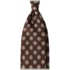 Viola Milano - Medallion 3-Fold Handrolled Woven Silk Tie - Brown Mix - Handmade in Italy - Luxury Exclusive Collection - Avvenice