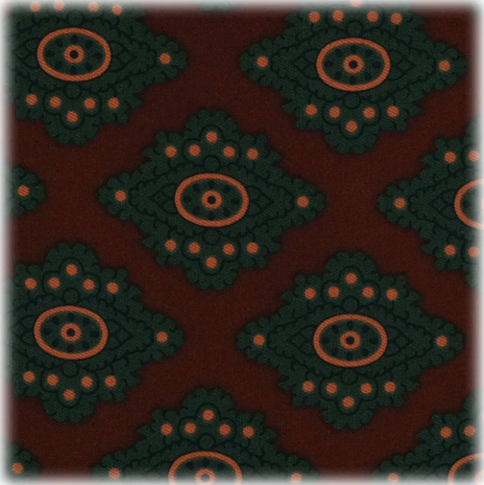 Viola Milano - Medallion Silk Pocket Square - Wine Mix - Handmade in Italy - Luxury Exclusive Collection - Avvenice