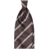 Viola Milano - Melange Stripe 3-Fold Grenadine Tie - Sand/White - Handmade in Italy - Luxury Exclusive Collection - Avvenice