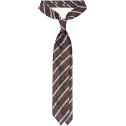 Viola Milano - Melange Stripe 3-Fold Grenadine Tie - Sand/White - Handmade in Italy - Luxury Exclusive Collection - Avvenice