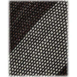 Viola Milano - Melange Stripe 3-fold Grenadine Tie - Brown/Beige - Handmade in Italy - Luxury Exclusive Collection - Avvenice