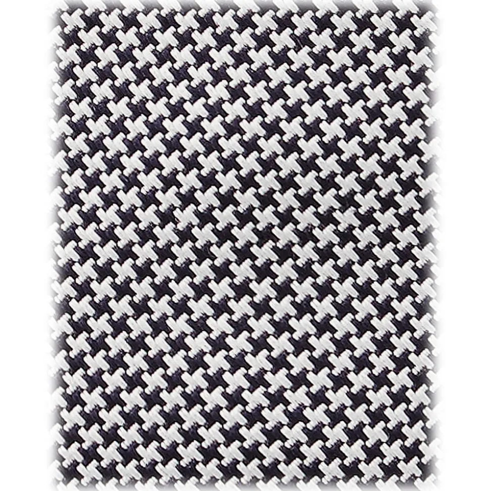 Viola Milano - Micro Cross Woven Silk Jacquard Tie - Black/White - Handmade in Italy - Luxury Exclusive Collection - Avvenice