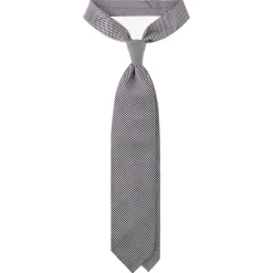 Viola Milano - Micro Cross Woven Silk Jacquard Tie - Black/White - Handmade in Italy - Luxury Exclusive Collection - Avvenice