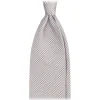 Viola Milano - Micro Cross Woven Silk Jacquard Tie - Silver/White - Handmade in Italy - Luxury Exclusive Collection - Avvenice