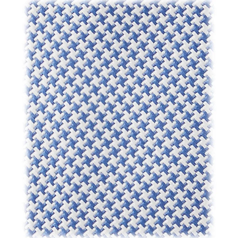 Viola Milano - Micro Cross Woven Silk Jacquard Tie - Light Blue/White - Handmade in Italy - Luxury Exclusive Collection - Avvenice