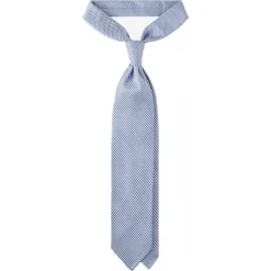 Viola Milano - Micro Cross Woven Silk Jacquard Tie - Light Blue/White - Handmade in Italy - Luxury Exclusive Collection - Avvenice