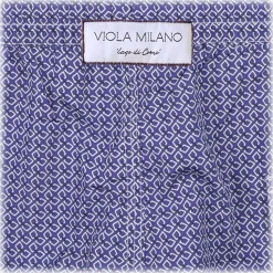 Viola Milano - Micro Cube Chain Printed Swimtrunks – Purple and White - Handmade in Italy - Luxury Exclusive Collection - Avvenice