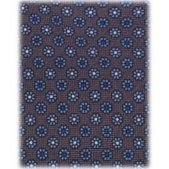 Viola Milano - Micro Floral Selftipped Italian Silk Tie - Grey Mix - Handmade in Italy - Luxury Exclusive Collection - Avvenice