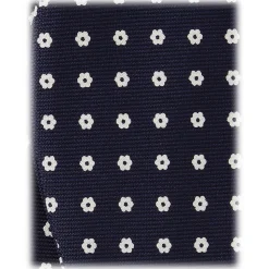 Viola Milano - Micro Floral Silk Bow Tie - Navy - Handmade in Italy - Luxury Exclusive Collection - Avvenice