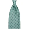 Viola Milano - Micro Floral Selftipped Italian Silk Tie - Menthol - Handmade in Italy - Luxury Exclusive Collection - Avvenice