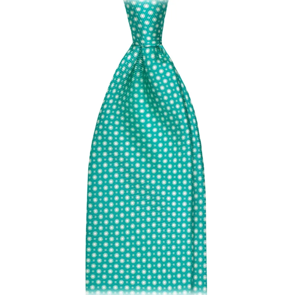 Viola Milano - Micro Floral Selftipped Silk Tie - Lime Mix - Handmade in Italy - Luxury Exclusive Collection - Avvenice