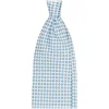 Viola Milano - Micro Flower Selftipped Silk Tie - White/Light Blue - Handmade in Italy - Luxury Exclusive Collection - Avvenice