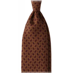 Viola Milano - Micro Paisley Selftipped Italian Silk Tie - Bronze/Wine - Handmade in Italy - Luxury Exclusive Collection - Avvenice