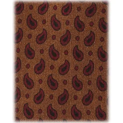 Viola Milano - Micro Paisley Selftipped Italian Silk Tie - Bronze/Wine - Handmade in Italy - Luxury Exclusive Collection - Avvenice