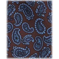 Viola Milano - Micro Paisley Italian Handrolled Silk Tie - Bronze - Handmade in Italy - Luxury Exclusive Collection - Avvenice