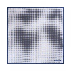 Viola Milano - Micro Pattern Silk Pocket Square - Navy - Handmade in Italy - Luxury Exclusive Collection - Avvenice