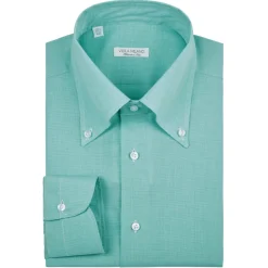 Viola Milano - Micro Pattern Carlo Riva Voila Tela Button-Down Shirt - Menthol - Handmade in Italy - Luxury Exclusive Collection - Avvenice
