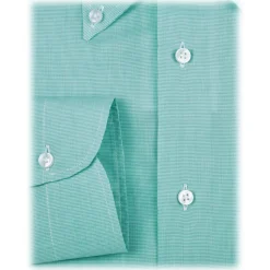 Viola Milano - Micro Pattern Carlo Riva Voila Tela Button-Down Shirt - Menthol - Handmade in Italy - Luxury Exclusive Collection - Avvenice