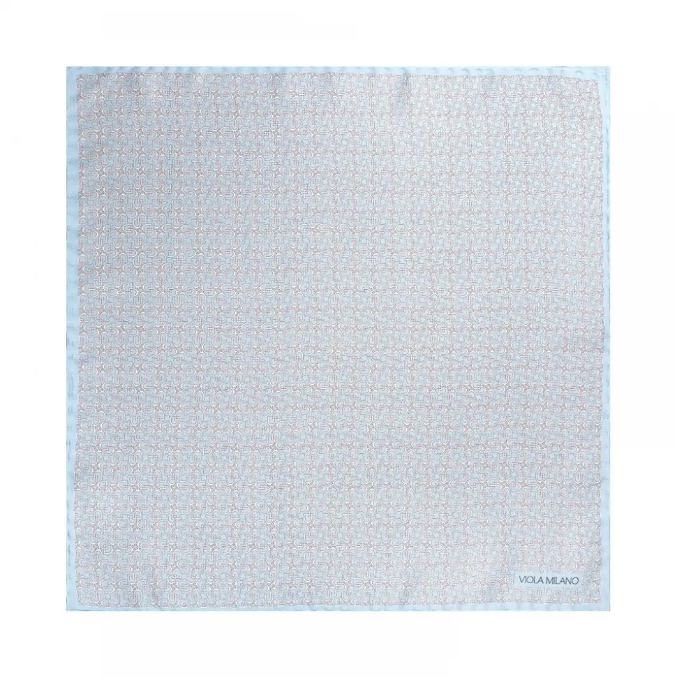 Viola Milano - Micro Stirrups Silk Pocket Square - Light Blue - Handmade in Italy - Luxury Exclusive Collection - Avvenice