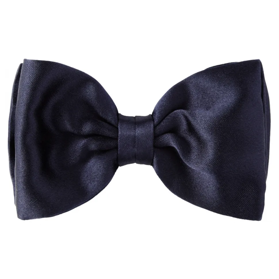 Viola Milano - Midnight Navy Ready-Tie Grosgrain Bow-Tie - Handmade in Italy - Luxury Exclusive Collection - Avvenice