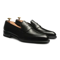 Viola Milano - Milanese Calf Leather Penny Loafer - Black - Handmade in Italy - Luxury Exclusive Collection - Avvenice