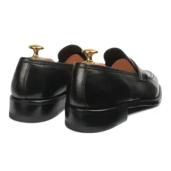Viola Milano - Milanese Calf Leather Penny Loafer - Black - Handmade in Italy - Luxury Exclusive Collection - Avvenice