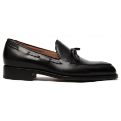 Viola Milano - Milanese Handwelted String Loafer - Black - Handmade in Italy - Luxury Exclusive Collection - Avvenice