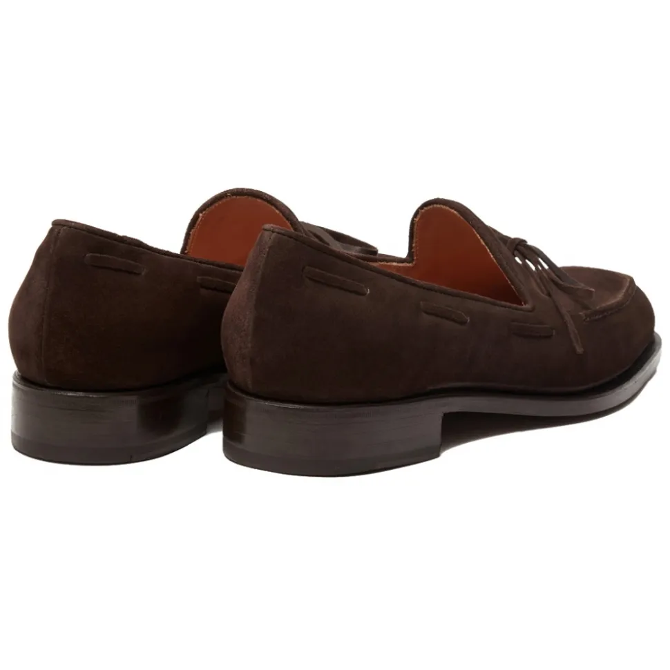 Viola Milano - Milanese Handwelted String Loafer - Brown Suede - Handmade in Italy - Luxury Exclusive Collection - Avvenice
