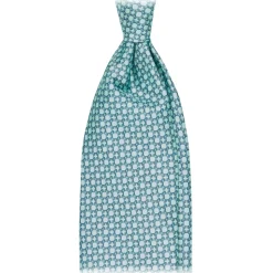 Viola Milano - Milanese Maillon Selftipped Silk Tie - Turquoise - Handmade in Italy - Luxury Exclusive Collection - Avvenice