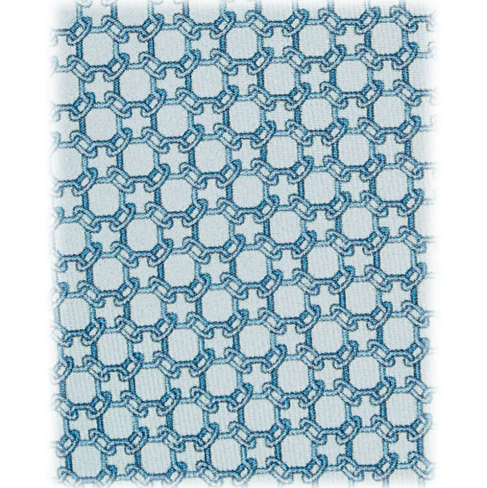 Viola Milano - Milanese Maillon Selftipped Silk Tie - Turquoise - Handmade in Italy - Luxury Exclusive Collection - Avvenice