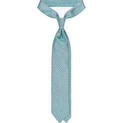 Viola Milano - Milanese Maillon Selftipped Silk Tie - Turquoise - Handmade in Italy - Luxury Exclusive Collection - Avvenice