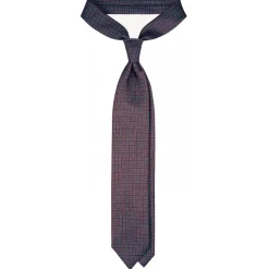 Viola Milano - Milanese Maillon Selftipped Silk Tie - Red/Sea - Handmade in Italy - Luxury Exclusive Collection - Avvenice