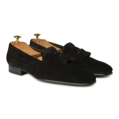 Viola Milano - Milanese Suede Loafer - Black - Handmade in Italy - Luxury Exclusive Collection - Avvenice