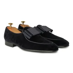 Viola Milano - Milanese Velvet Tuxedo Loafers - Black - Handmade in Italy - Luxury Exclusive Collection - Avvenice