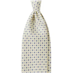 Viola Milano - Mix Floral Untipped Italian Silk Tie - Pale Lemon - Handmade in Italy - Luxury Exclusive Collection - Avvenice