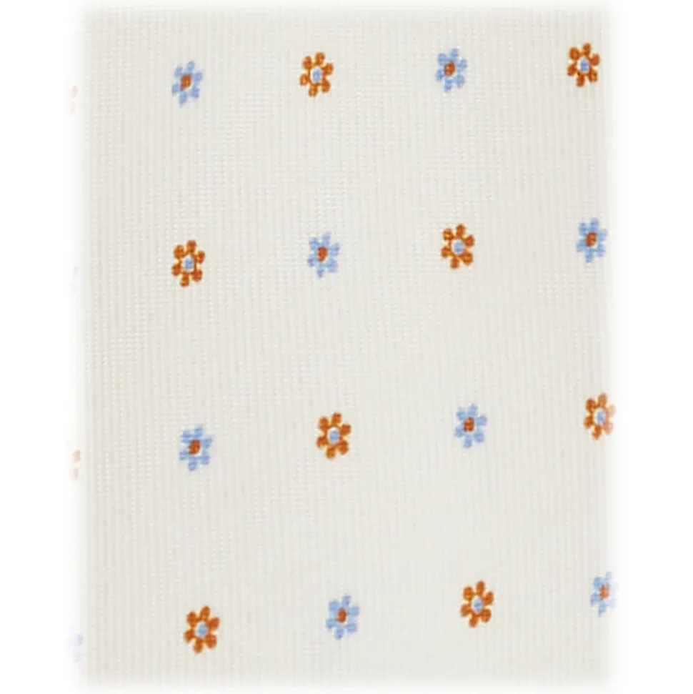 Viola Milano - Mix Floral Untipped Italian Silk Tie - Natural White - Handmade in Italy - Luxury Exclusive Collection - Avvenice