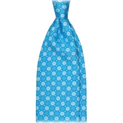 Viola Milano - Mix Floral Selftipped Silk Tie - Apulia Sea - Handmade in Italy - Luxury Exclusive Collection - Avvenice
