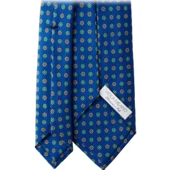 Viola Milano - Mix Flower Selftipped Silk Tie - Sea Mix - Handmade in Italy - Luxury Exclusive Collection - Avvenice