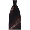Viola Milano - Mix Stripe 3-Fold Grenadine Tie - Navy/Brown Mix - Handmade in Italy - Luxury Exclusive Collection - Avvenice