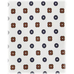 Viola Milano - Mixed Floral 3-Fold Handprinted Untipped Silk Tie - White - Handmade in Italy - Luxury Exclusive Collection - Avvenice