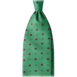 Viola Milano - Mixed Floral 3-Fold Selftipped Silk Tie - Apple - Handmade in Italy - Luxury Exclusive Collection - Avvenice