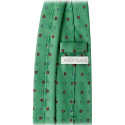 Viola Milano - Mixed Floral 3-Fold Selftipped Silk Tie - Apple - Handmade in Italy - Luxury Exclusive Collection - Avvenice